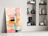 Abstract Harmony in Pastels Glass Wall Art