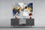 Elegant Gold Splash Abstract Glass Wall Art