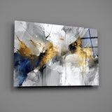 Elegant Gold Splash Abstract Glass Wall Art