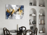 Elegant Gold Splash Abstract Glass Wall Art