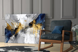 Elegant Gold Splash Abstract Glass Wall Art