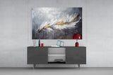 Elegant Feather on Glass Wall Art