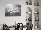 Elegant Feather on Glass Wall Art