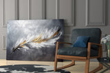 Elegant Feather on Glass Wall Art