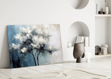 Elegant Winter Tree Glass Wall Art