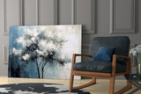 Elegant Winter Tree Glass Wall Art