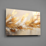 Elevate Your Space with Golden Abstract Glass Wall Art
