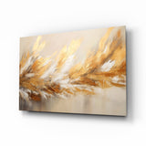 Elevate Your Space with Golden Abstract Glass Wall Art