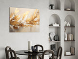 Elevate Your Space with Golden Abstract Glass Wall Art