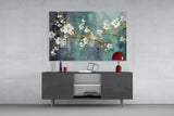 Elegant Blossoms on Glass Wall Art
