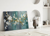 Elegant Blossoms on Glass Wall Art
