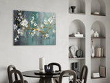 Elegant Blossoms on Glass Wall Art