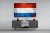 Flag of The Netherlands Glass Wall Art.