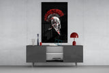 Spartan Helmet Red Glass Wall Art