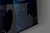 Glowing Earth in Space Glass Wall Art