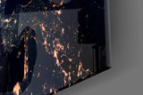 Moon Over Earth Glass Wall Art