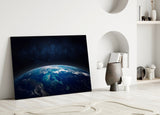 Stellar Earth Horizon Glass Wall Art