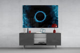 Eclipse Blue Flame Glass Wall Art