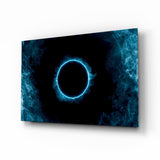 Cuadro de cristal llama azul eclipse - 72x46 cm