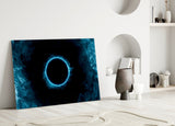 Eclipse Blue Flame Glass Wall Art