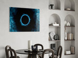 Eclipse Blue Flame Glass Wall Art