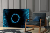 Eclipse Blue Flame Glass Wall Art
