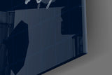 World Map Blueprint Glass Wall Art