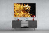 Golden Bear Bitcoin Glass Wall Art