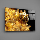 Golden Bear Bitcoin Glass Wall Art