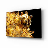 Golden Bear Bitcoin Glass Wall Art