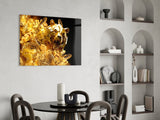 Golden Bear Bitcoin Glass Wall Art