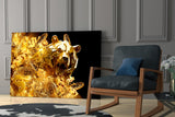Golden Bear Bitcoin Glass Wall Art