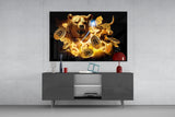 Bitcoin Bull and Bear Glass Wall Art