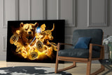 Bitcoin Bull and Bear Glass Wall Art