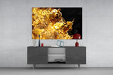 Golden Bull and Bear Glass Wall Art