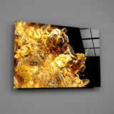 Golden Bull and Bear Glass Wall Art