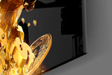 Golden Bull and Bear Glass Wall Art