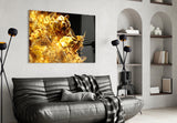 Golden Bull and Bear Glass Wall Art