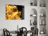 Golden Bull and Bear Glass Wall Art