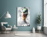 Floral Portrait Glass Wall Art
