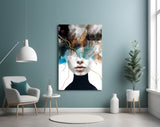 Ethereal Abstract Portrait Glass Wall Art