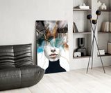 Ethereal Abstract Portrait Glass Wall Art