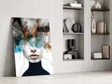 Ethereal Abstract Portrait Glass Wall Art