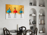 Elegant Ballet Dancers Triptych Glass Wall Art