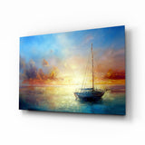 Serenity at Sunset Glass Wall Art - 72x46 cm