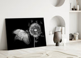Butterfly & Dandelion Glass Wall Art