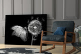 Butterfly & Dandelion Glass Wall Art