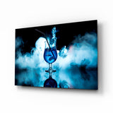 Mystic Blue Cocktail Glass Wall Art