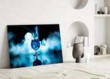 Mystic Blue Cocktail Glass Wall Art