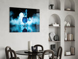 Mystic Blue Cocktail Glass Wall Art